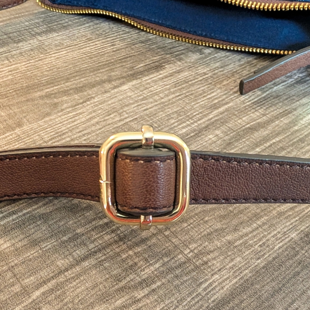 Liz Claiborne Denim And Leather Crossbody Bag - Picture 11 of 16
